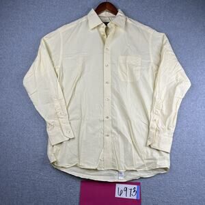 Eton Ganghester 1928 Shirt 16.5 Yellow Striped Button Up Long Sleeve Mens 42